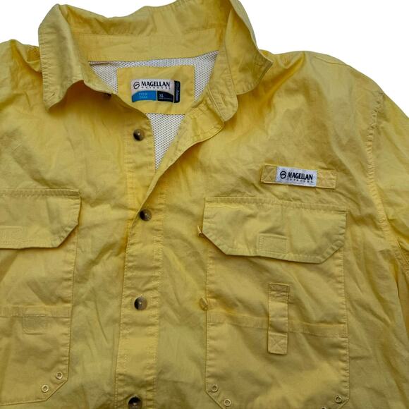 Magellan Outdoors Men's XL Fishing Gear Vented Shirt Yellow Relaxed Fit camping - Picture 1 of 8